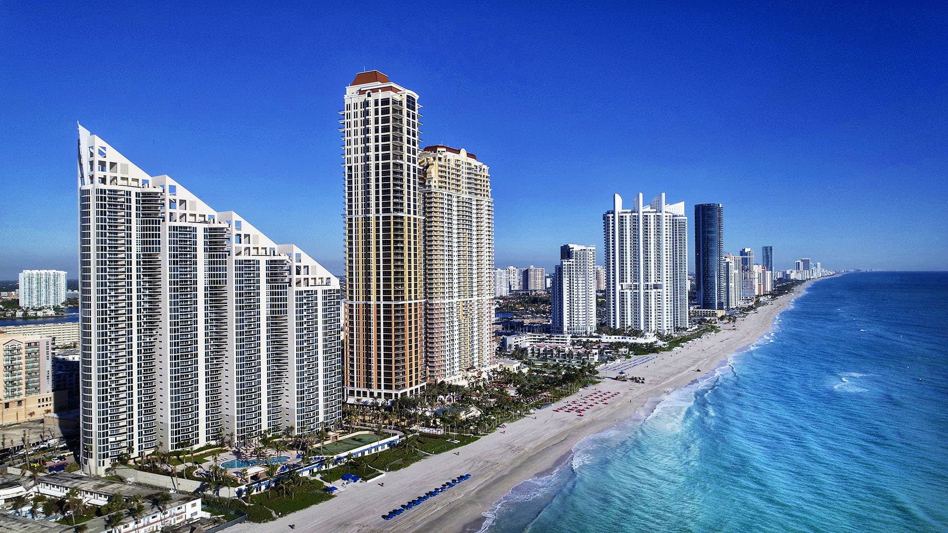 High rises along a beach